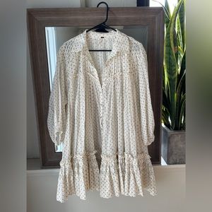 Free People Printed Henley Tunic Dress w/ Slip Dress - Size Small